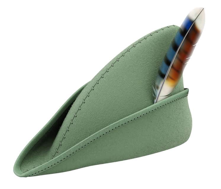 Leather feather hat, Robin Hood style